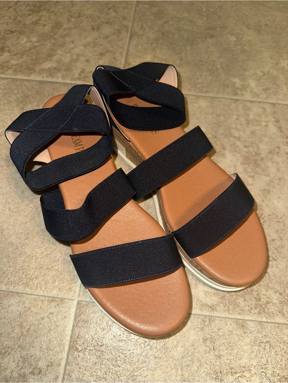 Dream Pairs navy Elastic Strappy Sandals